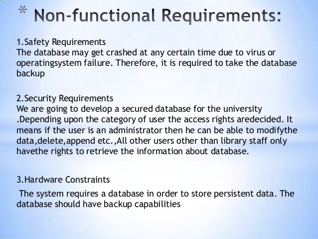 Library Management System Requirements Functional Non Functional