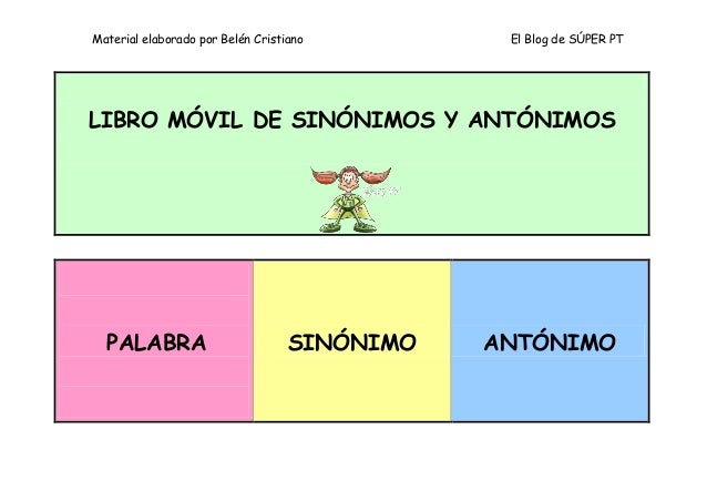 Libro móvil sinónimos antónimos Artesanato Em Couro Fortaleza ~ Libro móvil sinónimos antónimos