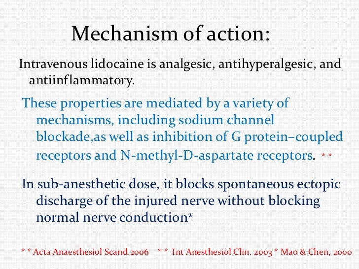 SEARCH AND BUY THIS PRODUCT systemic Lidocaine infusion