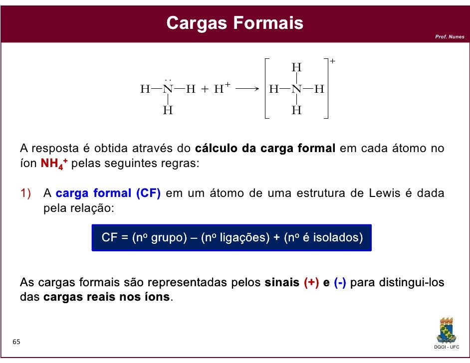 Qual A Carga Formal Do átomo De Oxigênio
