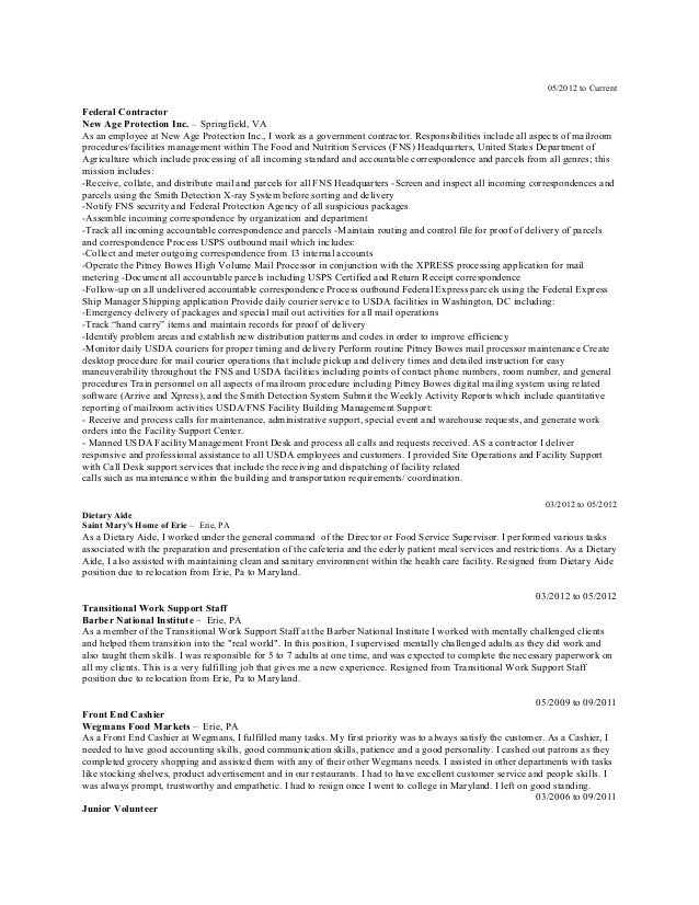 work history on a resumes