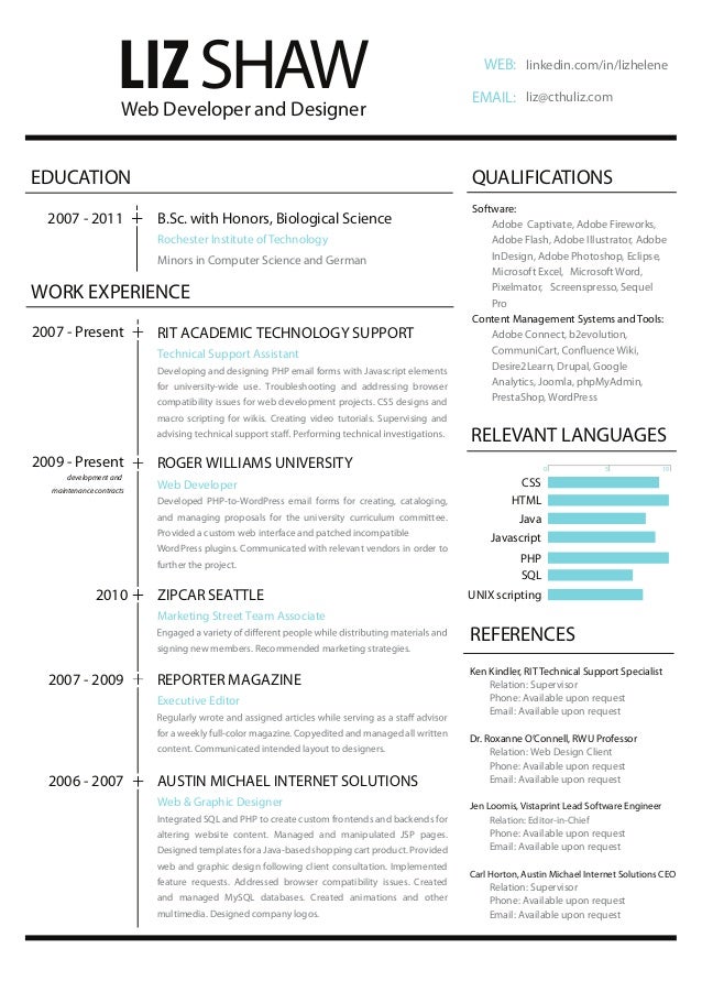 Web designers resume doc