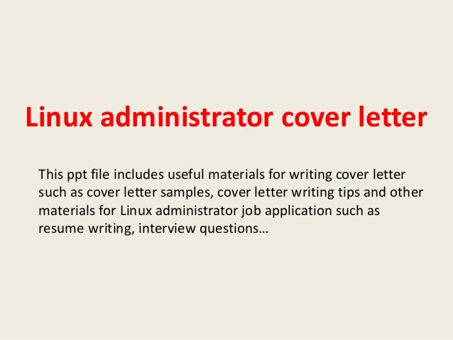 linux administrator cover letter