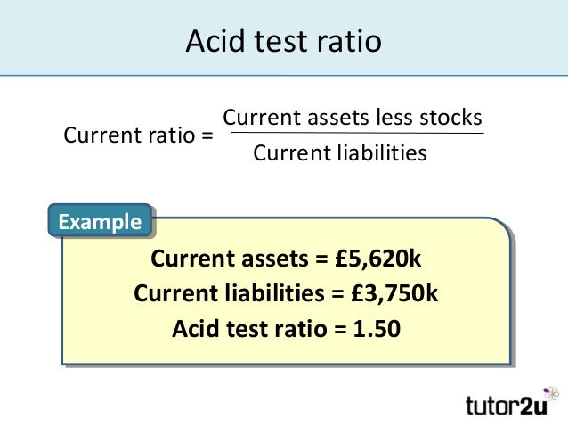 acid test ratio...