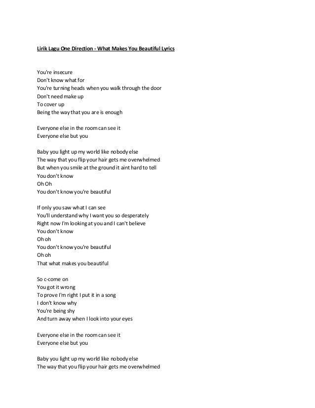 Lirik lagu one direction