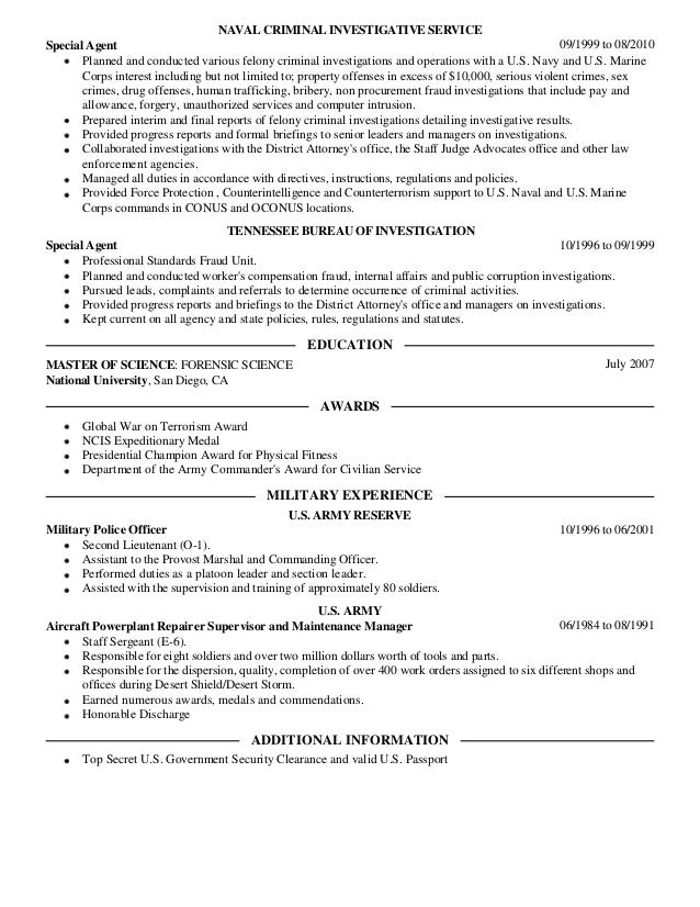 crime scene investigator resume example