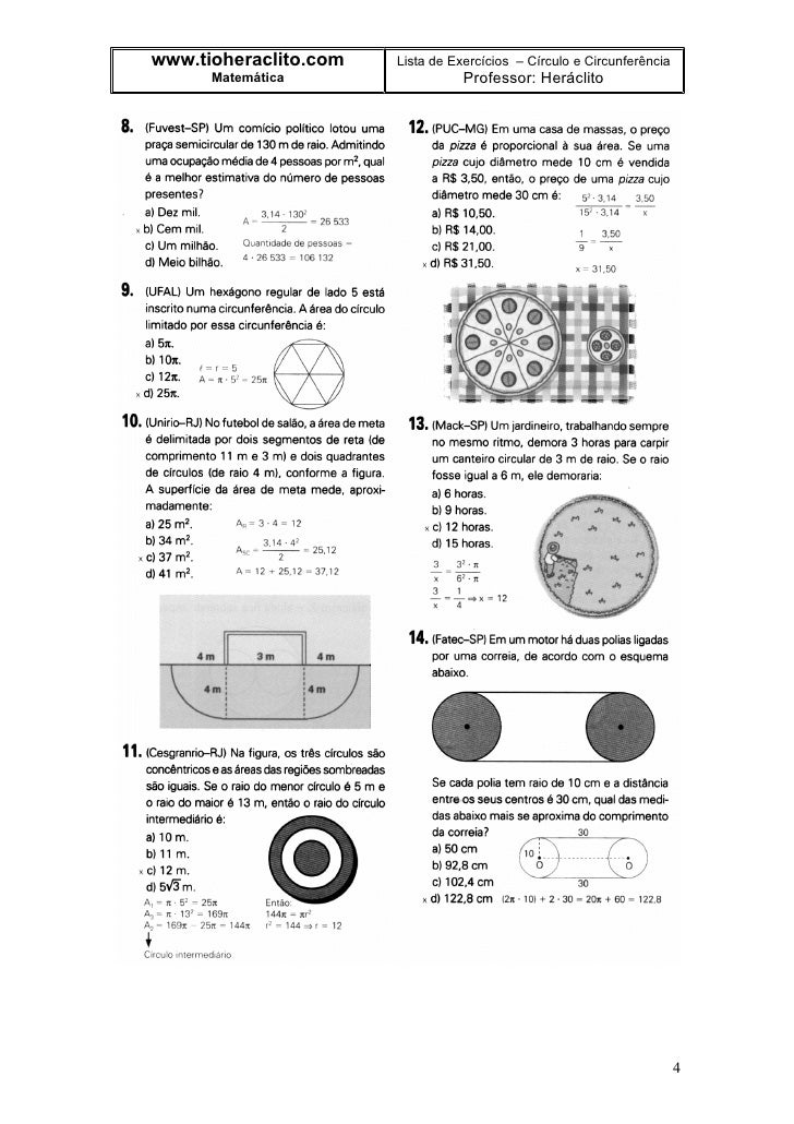 Plano De Aula Circulo E Circunferencia Para O 5o Ano