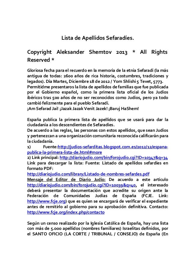 LISTA DE APELLIDO lista de apellido: