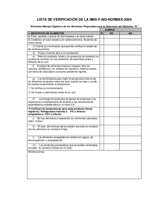 LISTA VERIFICACION lista verificacion: