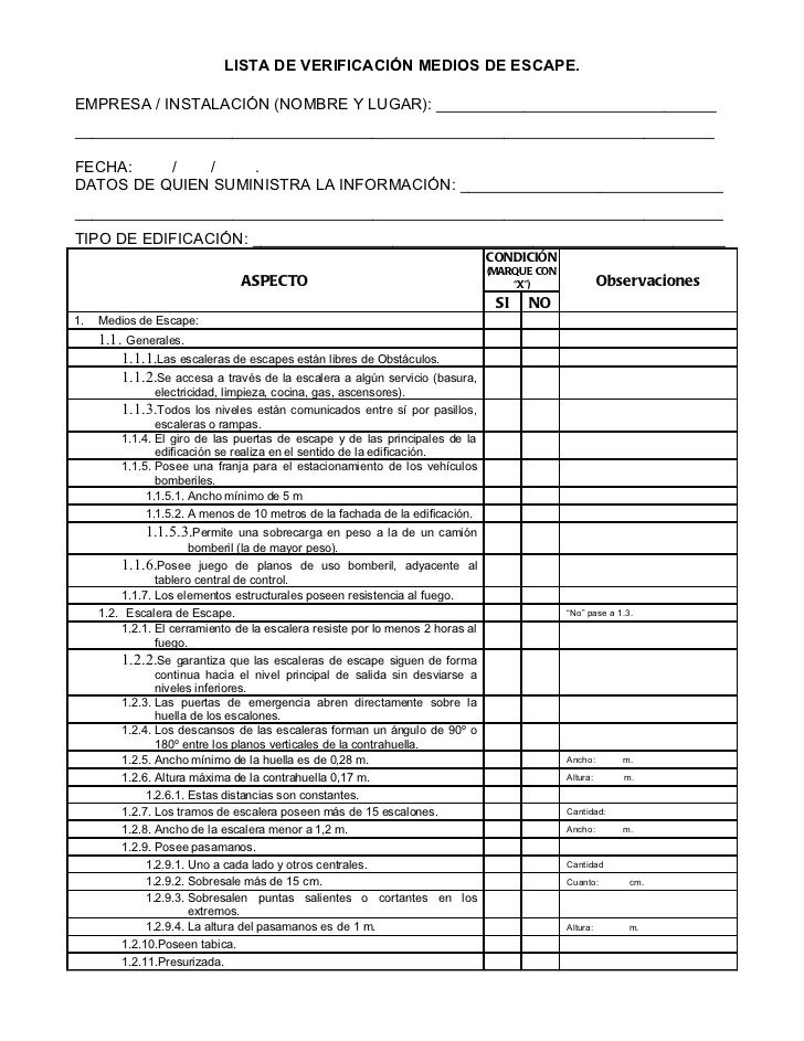 LISTA VERIFICACION lista verificacion: