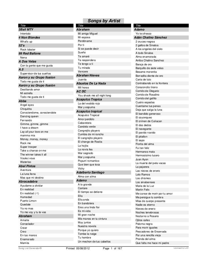 DE CANCIONES DE PASILLOS de canciones de pasillos: