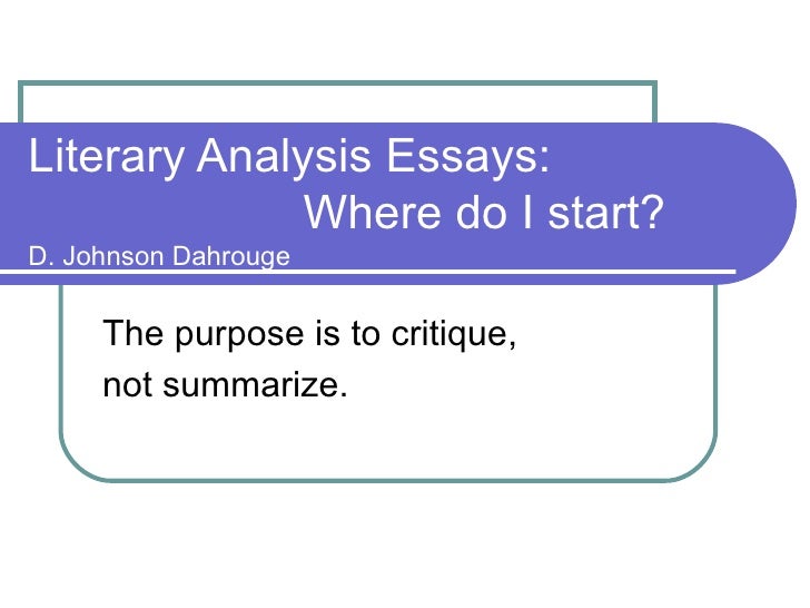 analysis essays