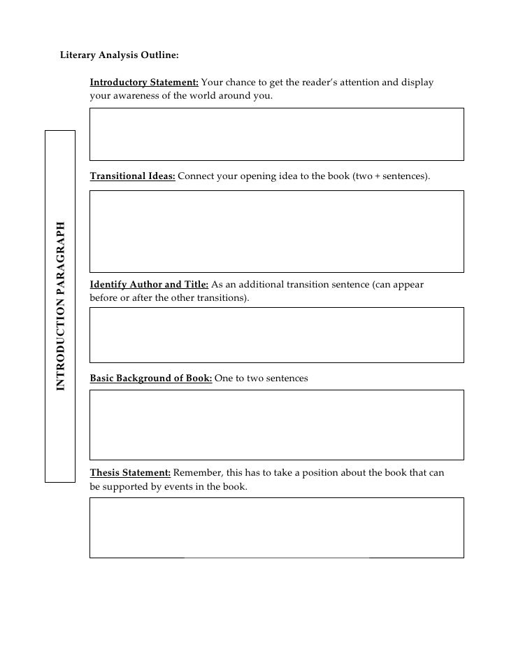 Literary analysis essay outline   udc.edu