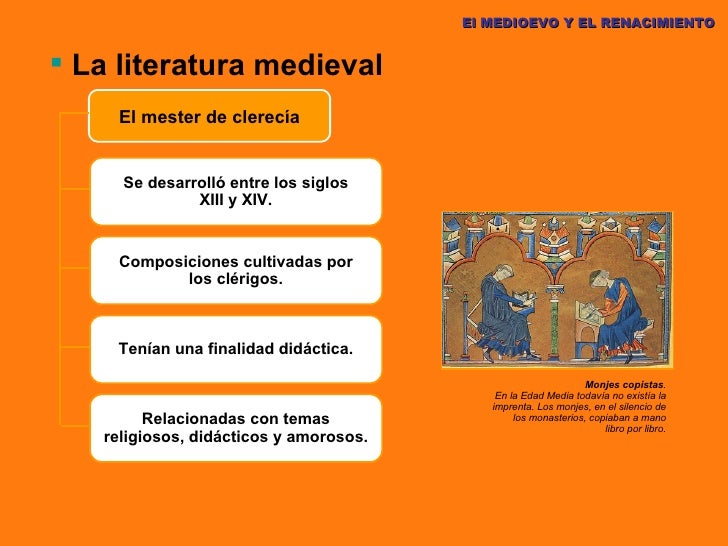 Cuadro Comparativo Literatura Medieval Y Renacentista