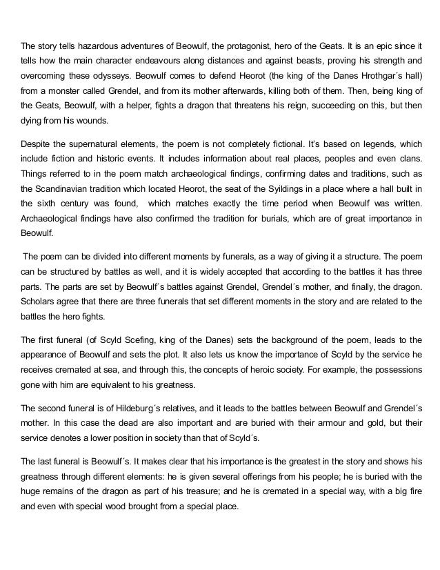 beowulf essay questions