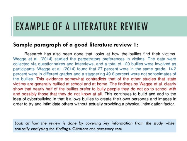 Literature Review The Great Thing About It