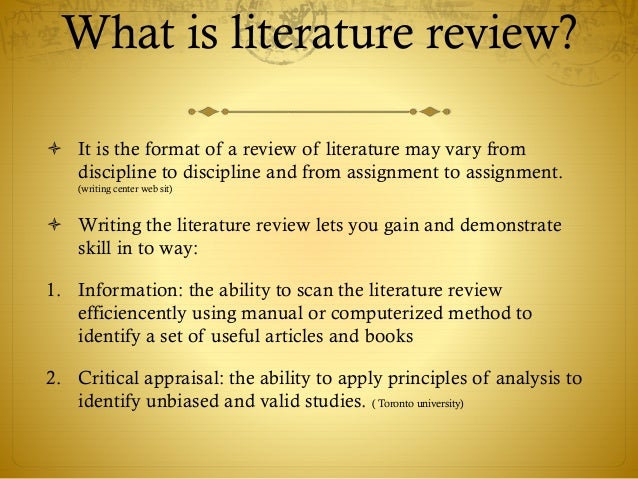 Literature review format