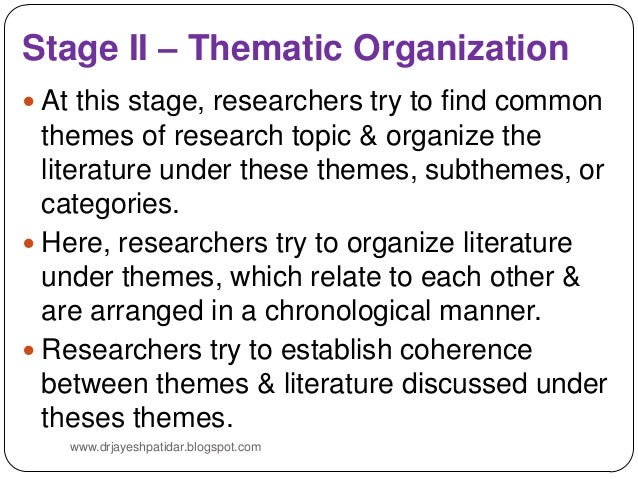 Organizing literature review articles