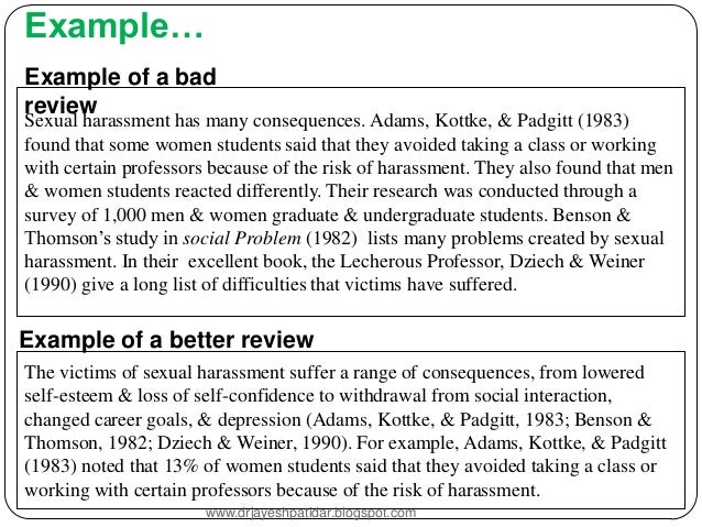 Example of nursing dissertation literature review