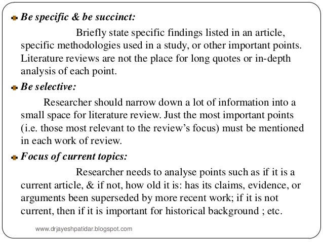 Explain the importance of literature review in any research project