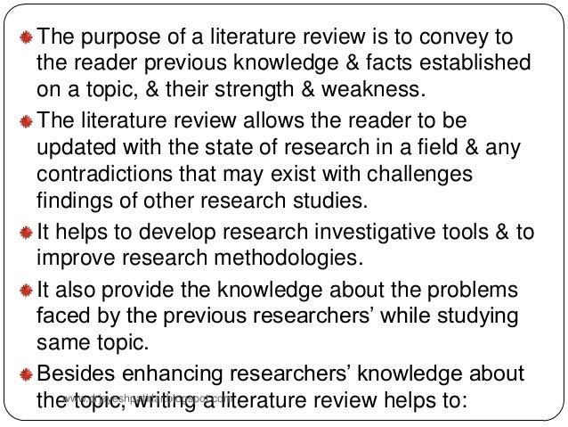 Purpose of literature review