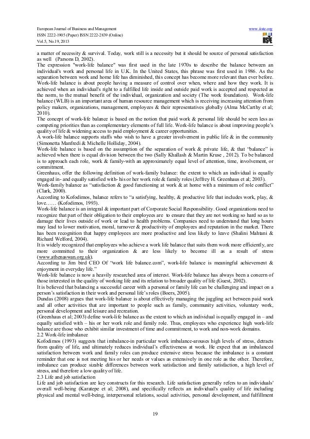 Science Essay Ideas Employee S Perception On Quality Of Work Life And Job Satisfaction Japanese Essay Paper also English Example Essay Essay On Quality Of Worklife The Quality Of Work Life In Schools Sample High School Essays