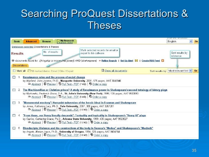 Order Dissertation Proquest