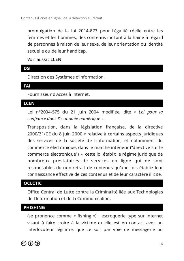 exemple de contenu illicite