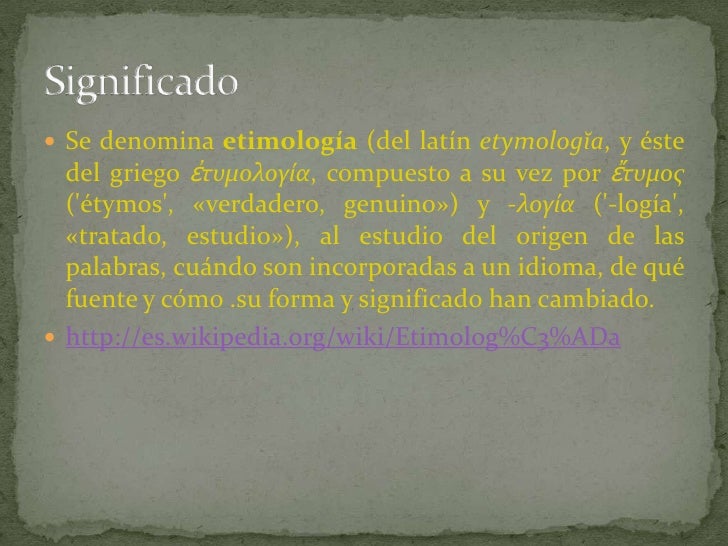 Línea del tiempo de la etimología
