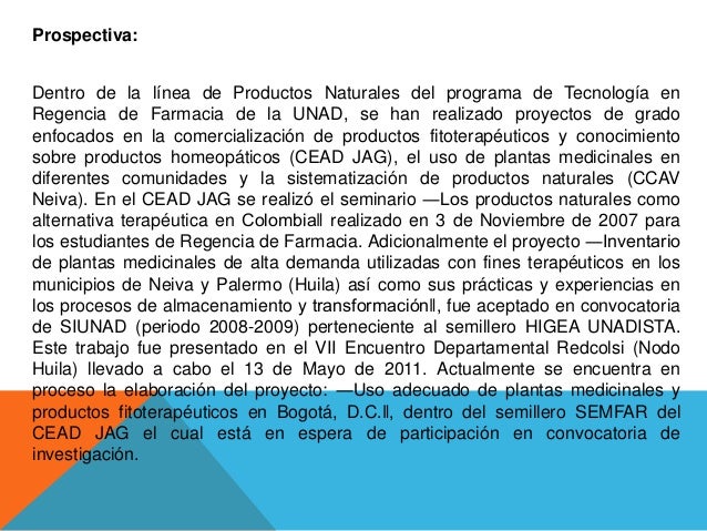 Líneas de investigación del programa regencia de farmacia Líneas de investigación del programa regencia de farmacia