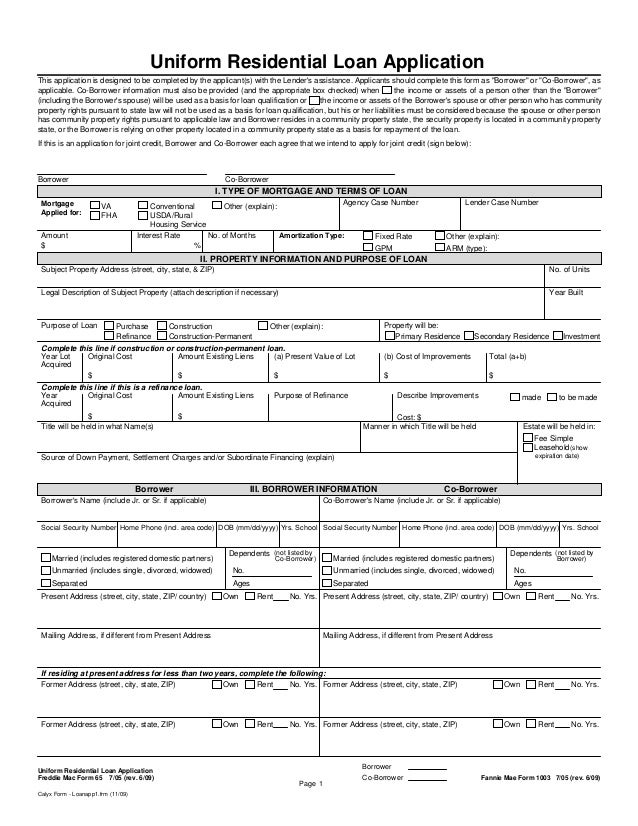 loan application forms
