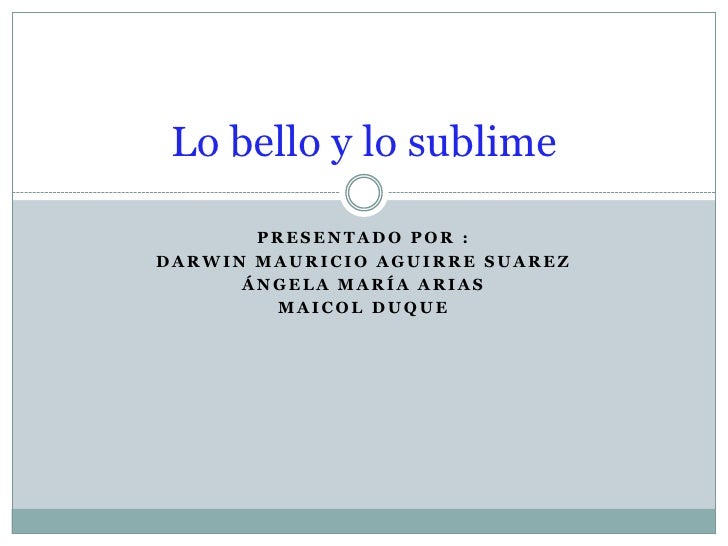 Lo bello y lo sublime