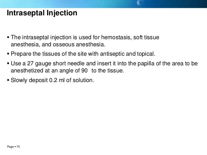 Local anesthesia techniques