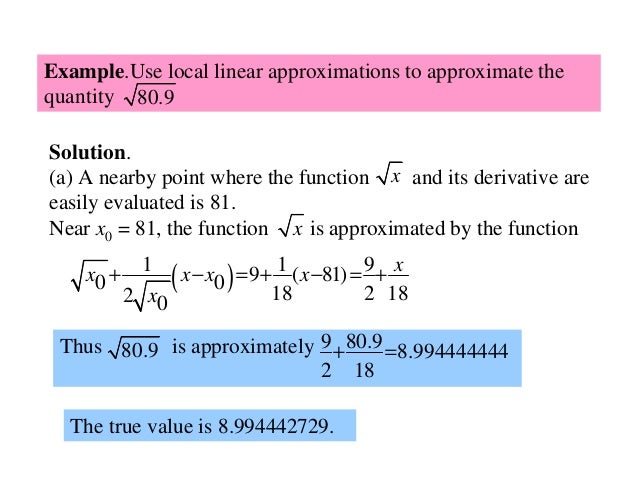 Local linear approximation