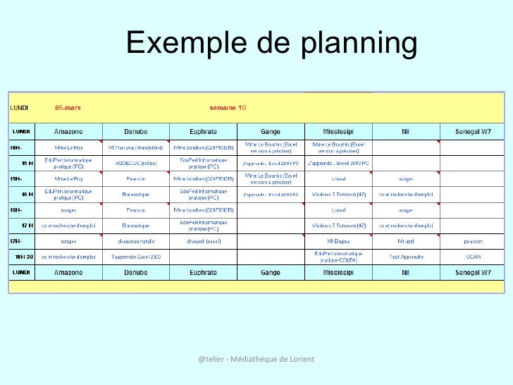 exemple de planning en 12h