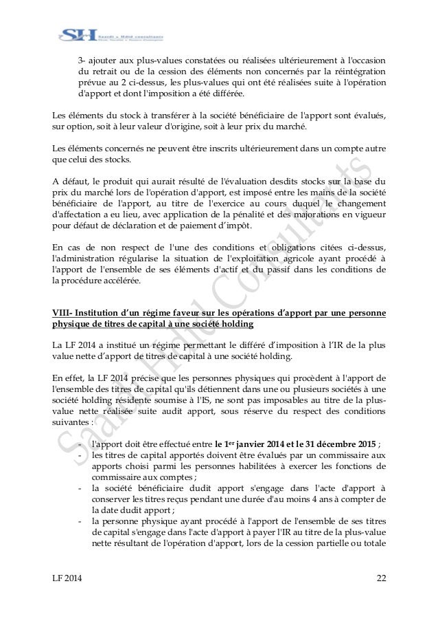 Imposition des stock options 2014