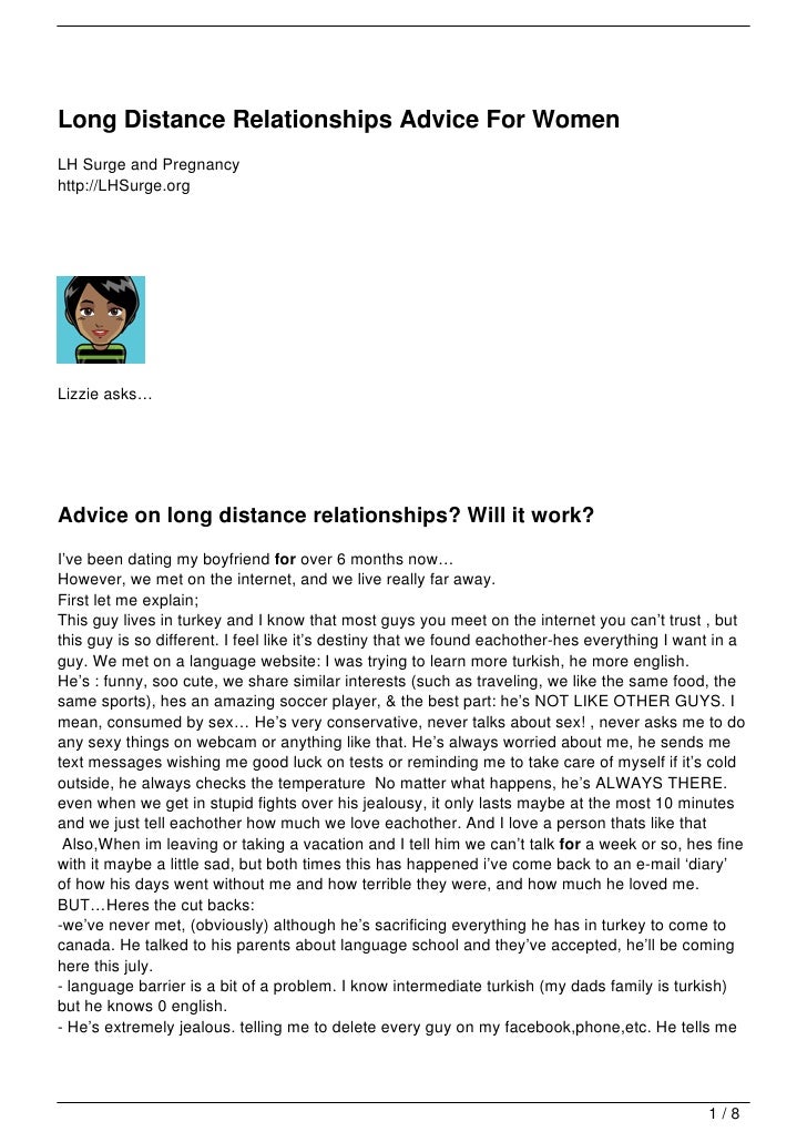Online dating long distance advice