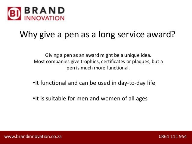 Long Service Award Certificate as a Long Service Award