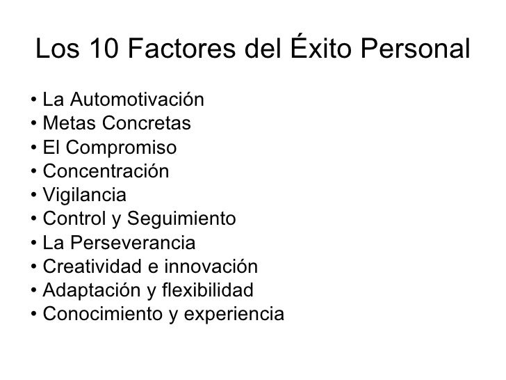 Los 10 Factores Del éXito Personal