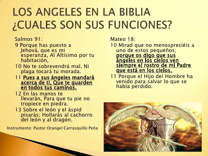 Resultado de imagen para biblia funciones de los angeles
