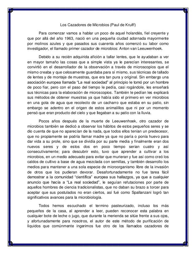 Los cazadores de microbios (resumen)