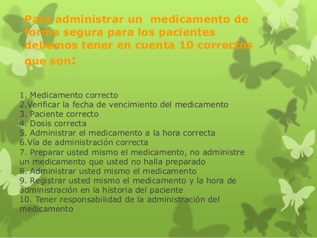 Los diez correctos en la administración de medicamentos