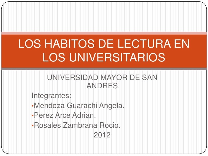 HABITOS DE LECTURA habitos de lectura: