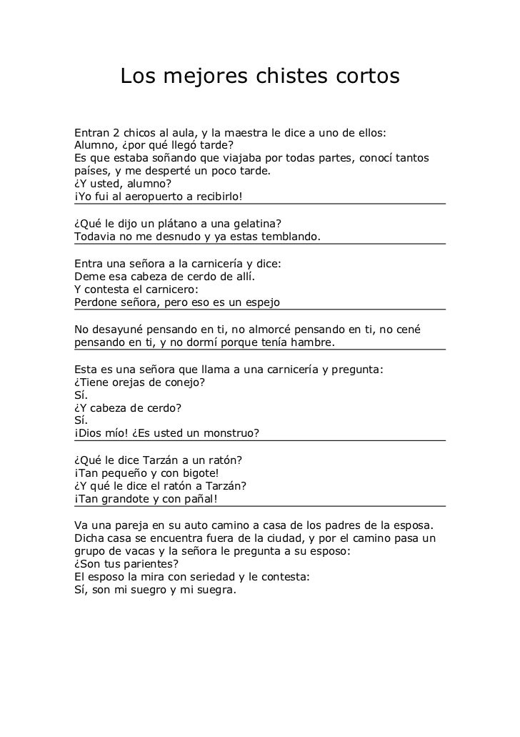 LOS MEJORES CHISTES CORTOS los mejores chistes cortos: