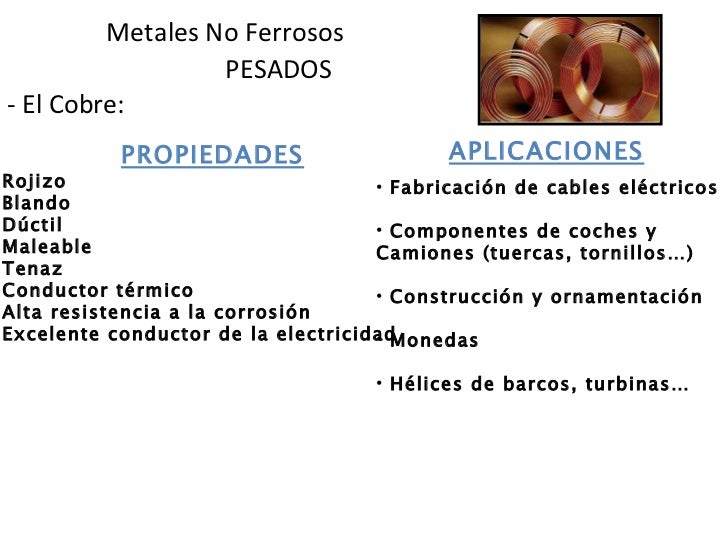 Los metales (ferrosos y no ferrosos)