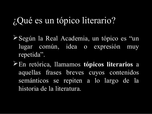 Resultado de imagen de qué son los tópicos literarios