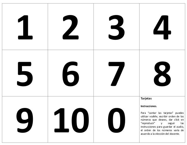 Loteria De Numeros Del 1 Al 10 Para Imprimir Imagui