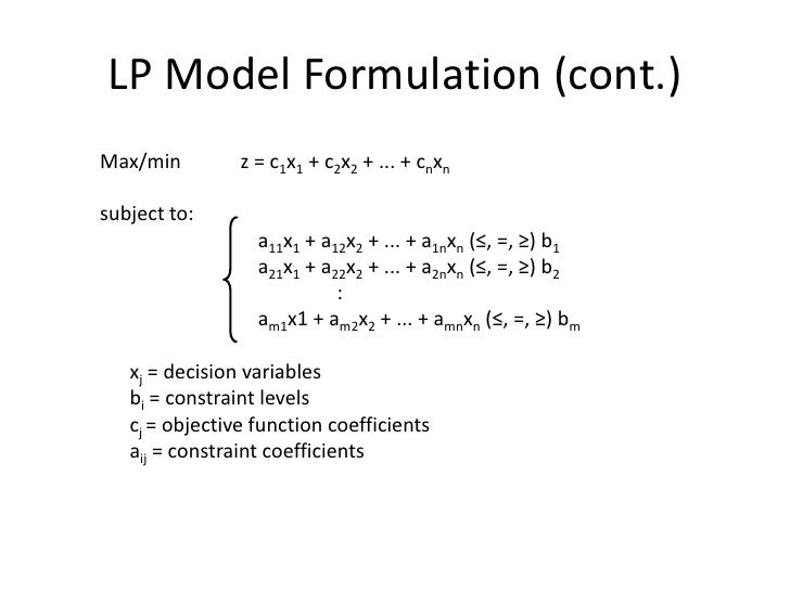 Linear programming concept paper