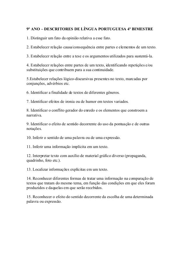 Lp9   descritores 4º bimestre