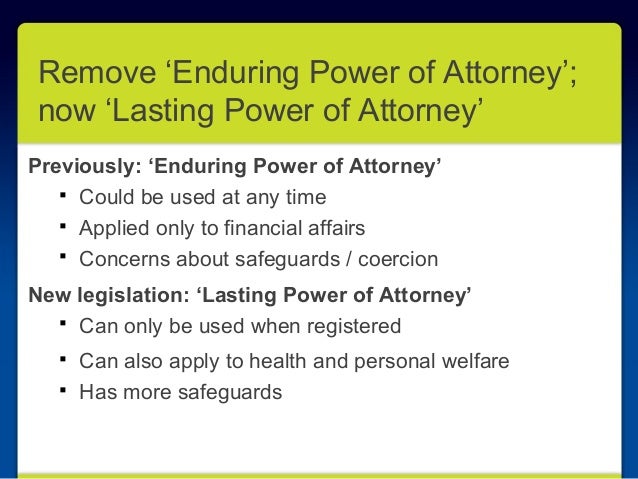 of capacity power enduring attorney